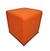 Orange Farbe Echtleder Hocker viele Größen Echtleder Sitzhocker Rindsleder Sitzwürfel Fußhocker Polsterhocker Echt Leder Puff Leder Italienisches Leder Arancio (45 x 45 x H-40 cm)