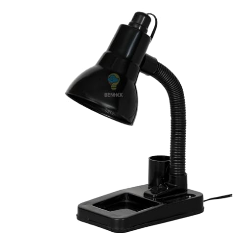 Image of Adjustable LED Study Table Lamp | Metal Desk Light for Reading, Writing, Learning, Work from Home & Office | Flexible Neck Eye Care Lamp for Students (Black)
