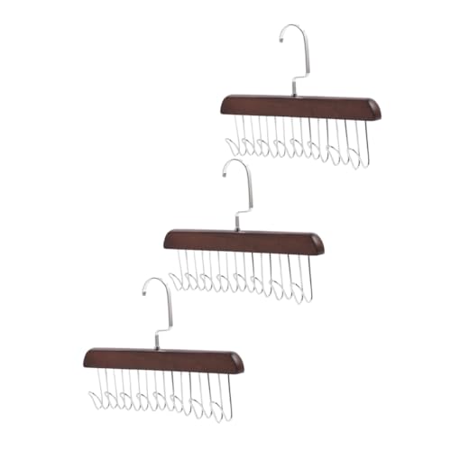 Gatuida 3 Pezzi Appendiabiti Multifunzione Con Ganci Portacravatte e Portacinture in Legno e Acciaio Organizer Compatto Per Armadio Sciarpe e Canottiere Per Uomini e Camerette