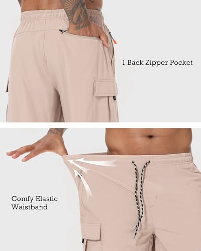 Image of Men's Cargo Shorts Quick Dry Lightweight Stretch Hiking Shorts for Men with 5 Pockets No Lining