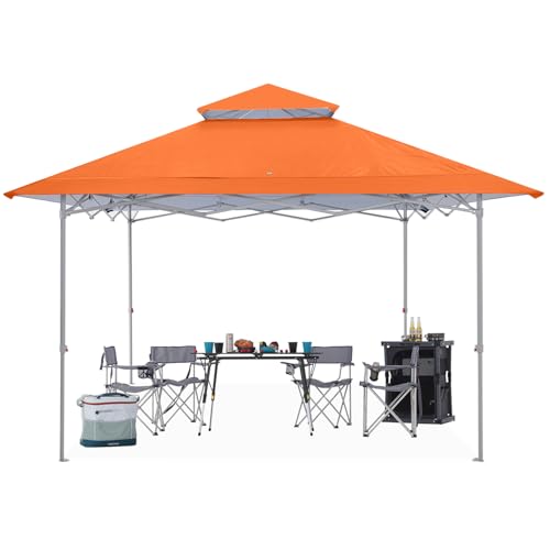 Image of ABCCANOPY Pop Up Canopy - 8x8 Outdoor Patio Portable Canopy Tent with 4 Weight Bags (Orange)
