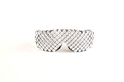 Diamond Shinning Effect- Punk Rocker Large Shield Spike Fashion Novelty Party Dance Sunglasses2