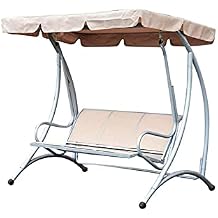 Waterproof Patio Swing Canopy Cover Set - Patio Swing Cushion Cover 3 Person Swing Seat Cover Replacement Anti Dust Protector 74.80 x 51.97 x 5.91 inchBeige