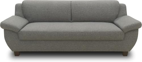 DOMO. collection Panama 3 Sitzer, Sofa, 3er Couch, Garnitur, 3-2-1, dunkelgrau, 207 cm