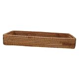 Rangement spacieux : doté d'une taille généreuse, le plateau de rangement en rotin est excellent pour organiser divers articles, garantissant un espace sans encombrement tout en conservant une apparence , plateau de service en rotin tressé, plateaux de rangement tissés à la main
