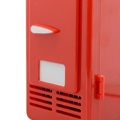 Image of USB Mini Car Refrigerator Warmer Bar Portable for 1 Can Desktop Bedroom Red|Home & Garden | Mini Fridges