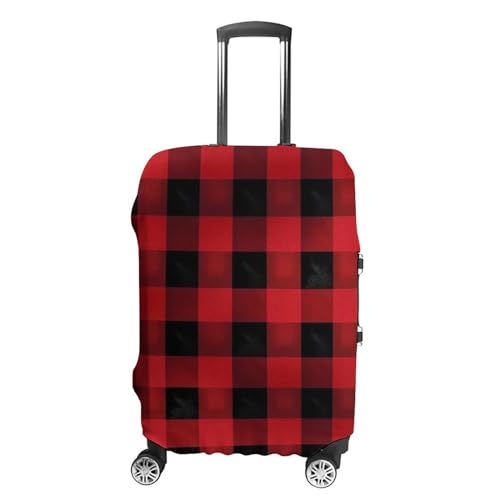 Red Black Buffalo Check Plaid Luggage Covers Tsa Approved Suitcase Cover Elastic Washable Luggage Sleeve Carry on Cover Protector Anti-Scratch Suitcase Protector Fits 19-30 Inch Case(XL)