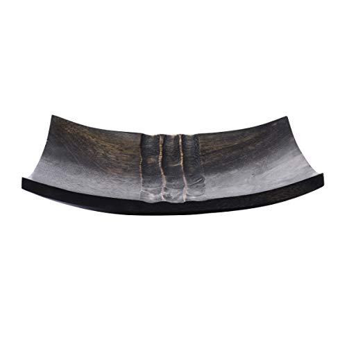 Villacera 83-DT5811 Handmade 8-inch Black Mango Square Decorative Serving Tray | Dinner Plate