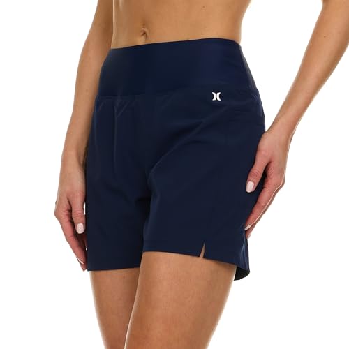 Image of Hurley 5 inch /7 inch High Waisted Swim Shorts Women, Board Shorts with Pockets & Inner Liner, Quick Dry Swim Trunk, UPF 50+