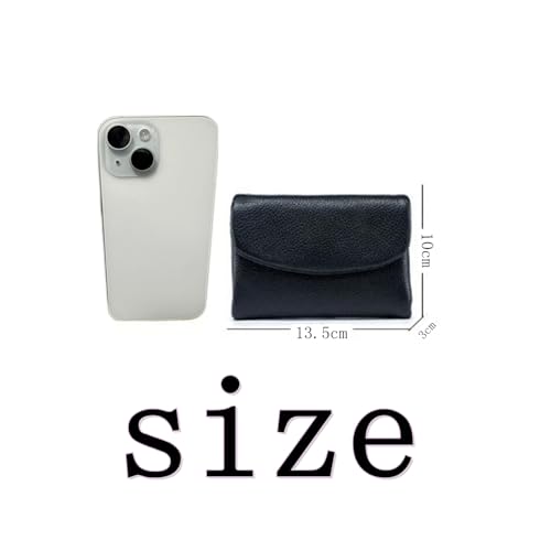 Unisex Pebble Leather Wallet, Card Holder & Coin Purse, Multicolor Clutch for Women,Short Genuine Leather Purse for Coins and Cards (Black)2