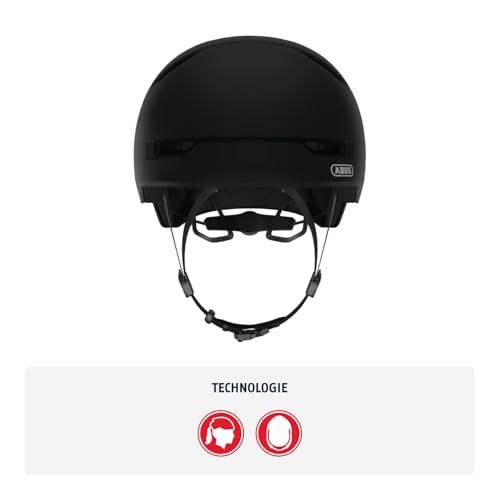 Foto von ABUS Stadthelm Scraper 3.0 - Robuster Hartschalen-Fahrradhelm für den Stadtverkehr - für Damen und Herren - Schwarz Matt, Größe M​