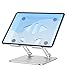 Aoviho Tablet Stand Holder for Desk, Adjustable Desktop Tablet Holder, Foldable Aluminum Tablet Mount for iPad pro 11, iPad Air Mini, Samsung Galaxy Tabs Z Fold Kindle Fire 4-12 inch, Silver