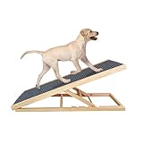 Wooden Indoor Pet Ramp with Non-Slip Surface Adjustable Dog Ramp for Hurt/Older Pets Easy Into SUV C