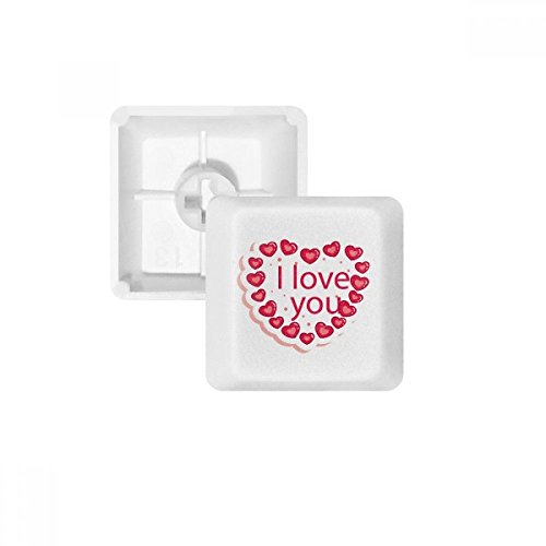 Keycaps PBT rose et blanc décoration clavier mécanique Saint-Valentin
