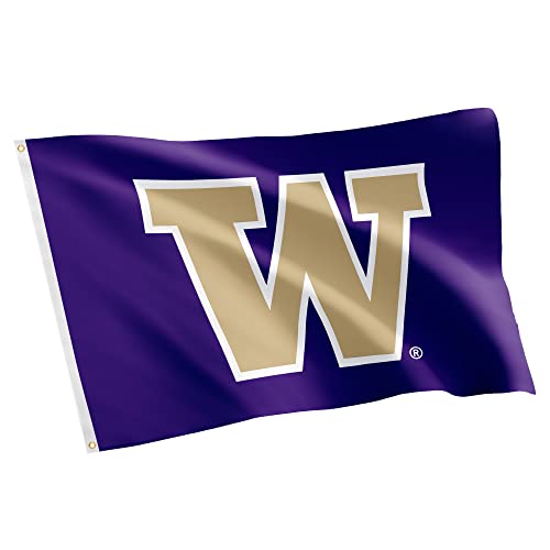 Desert Cactus University of Washington UW Flag - 3 x 5 Feet Huskies Banner Indoor/Outdoor Durable Fabric 100% Polyester Design (Style 2)