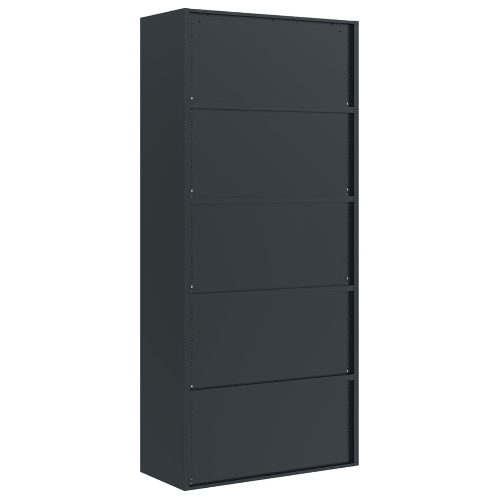 Hommdiy Aktenschrank Anthrazit 90x40x200 cm Stahl Büroschrank Aktenschrank Schrank Lagerschrank Metallschrank Stahlschrank