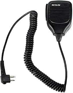 Retevis R321 Walkie Talkie Microphone 2 Pin Compatible with Two Way Radio Motorola DP1400 CP040 GP68 GP88 GP300 Midland G18 HYT TC-500 TC-600 Walkie Talkies Speaker Mic Radio Shoulder Speaker (1 Pcs)