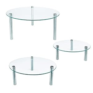 FESTLOVE Kuchenständer aus Glas, 3 Stück