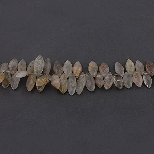 Faceted Briolettes Marquise Shape Beads Golden Rutile LKBEADS sb3406
