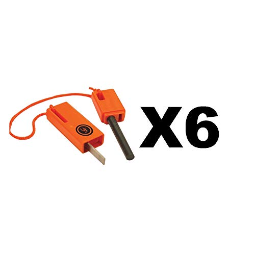 Ultimate Survival Technologies SparkForce Fire Starter Orange Striker (Paquete de 6)
