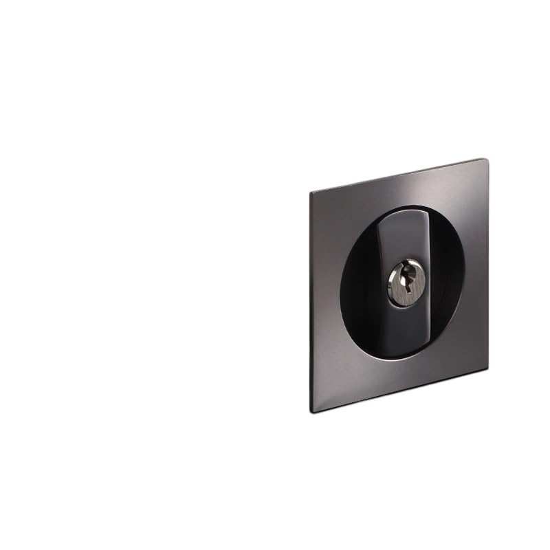 Cerradura de puerta corrediza for cocina, baño, puerta corrediza, cerradura de doble gancho, puerta corrediza oculta empotrada de madera, cerradura de un solo gancho negra(Red)