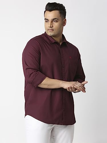 Image of Thomas Scott Men's Plus Size Cotton Casual Shirt | Regular Fit | Long Sleeves | Spread Collar | Solid | Soft & Breathable | Everyday Comfort Shirt for Men