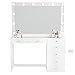 Boahaus Serena LARGE Makeup Vanity with Hollywood Lights Built-in, 7 Drawers, Hollywood Mirror, Hairdryer Hanger, Glass Top, Crystal Ball Knobs, White Vanity Makeup Desk for Bedroom, 58''Hx47''Wx17''D