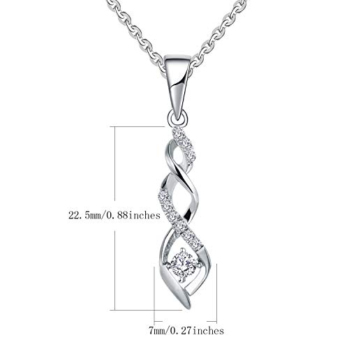 JO WISDOM 925 Sterling Silver Infinity Heart Pendant Necklaces with AAA Cubic Zirconia2