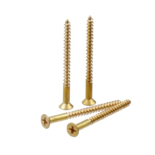 20 piezas Tornillos para madera #4 × 2" Tornillos cruzados de latón con rosca serrada miniatura 5