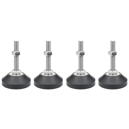 BORDSTRACT Pies niveladores para Muebles, 4 Piezas M6 Pies niveladores de Altura para mesas, sillas, sofás, Bancos de Trabajo, aparadores, Bancos, armarios, etc.(D40*M6*L100)