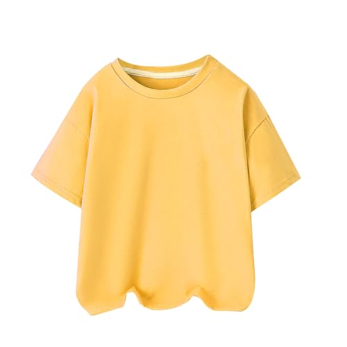 Boys Toddler Summer Round Neck Short Sleeve Crop Tees Casual Loose Fit Oversized T Shirts Kids Basic Tops
