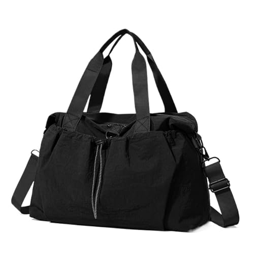 Dry Wet Separate Gym Bag For Men Women Couple Travel Tote Simple Casual Duffle Bags(Black)