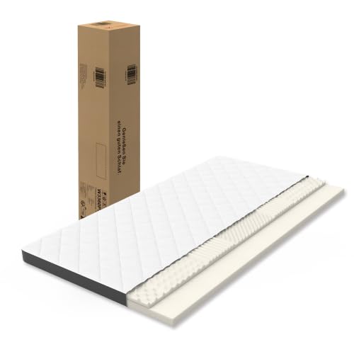 Materac z zimnej pianki o wymiarach 160 x 200 cm, 7-strefowy krój, wys. 3, 7 cm – zapewnia optymalny komfort leżenia, nadaje się do prania i przyjazny alergikom (Öko-Tex), skompresowany