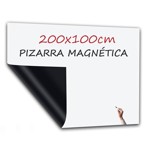 PREVIS Pizarra Adhesiva Pared Blanca Magnetica 200x100cm - Papel Pizarra Adhesivo Pared PET Magetizado-Rollo Vinilo Hogar y Oficina-No Daña Pared Fácil de Trasladar-Ideal Oficina, Habitacion, Clase ⭐