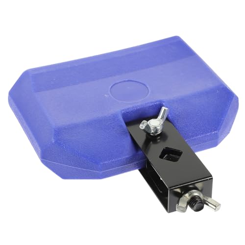 COMPUKAS ドラムパーカッションアクセサリー プラスチック製ラテンパーカッションカウベル 耐久性の高いスクエアクラッパー クランプ マレット付 ポータブル仕様 音楽演奏向け