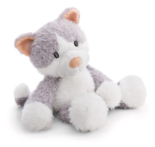 Doudou chat Felli contre les terreurs nocturnes | Peluche douce grise de 35 cm