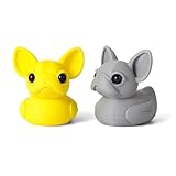 MITCHENIFY French Bulldog Duck, 3D Printed Frenchie Duck for Jeep Ducking, Bulldog Lover Gifts, Desk Bookshelf Decor Car Dashboard Decorations Ornaments, Set of 2
