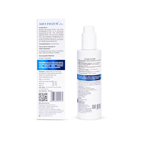 Image of MEDISYNTH Aquifolium Ultra Acne & Scar Treatment Face & Body Lotion | Batch no - 44 | Expiry - Mar 2029