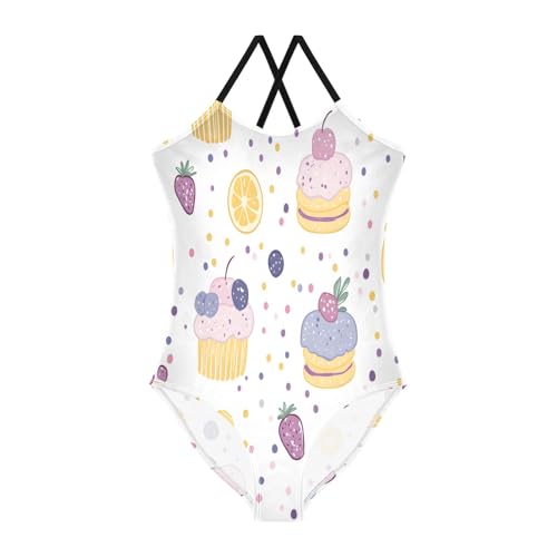 Girl's One Piece Swimsuit Cherry Cake Cartoon Beach Bathing Swimwear