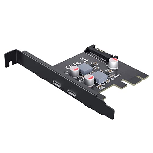 PCIe to Type C Adapter Card 2-Port PCI for Express PD 20W Charging Expansion Card Internal USB Hub PCI-E Add-on Cards R