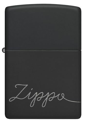 Image of Zippo Design Black Matte with Chrome, Windproof Pocket Lighter, Refillable, (BIS Certified)