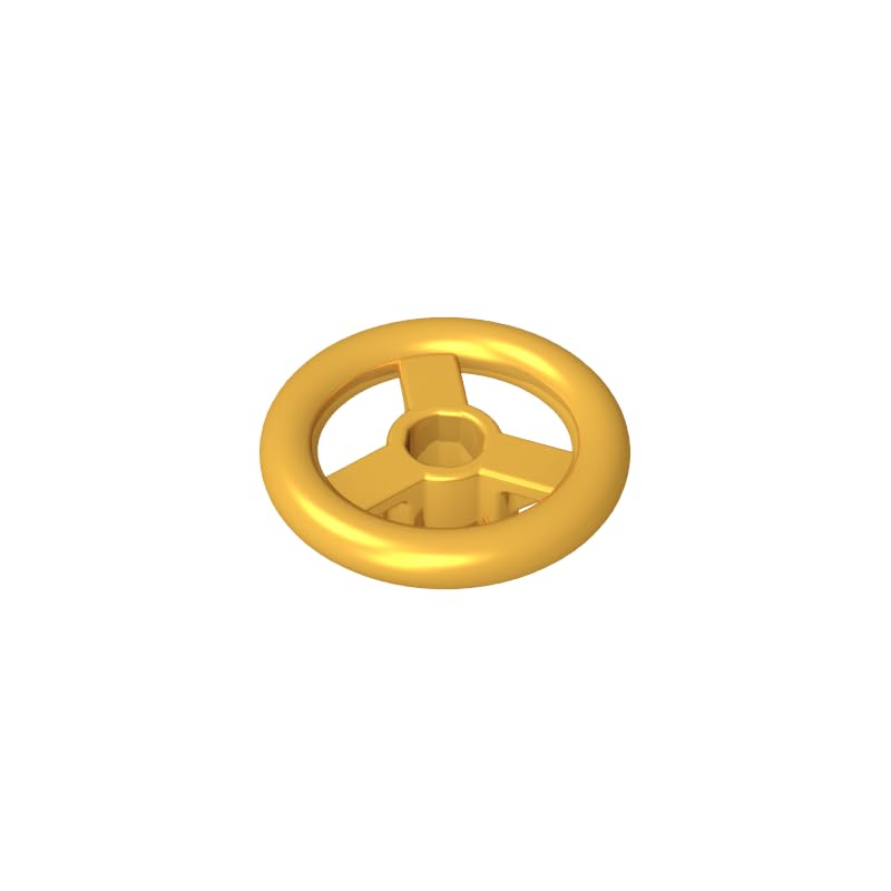 Gobricks Transportation 2X2 Small Steering Wheel 50PCS Compatible with Lego GDS-2131 Classic Bulk Toy MOC Color:Chrome Gold