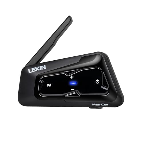 LEXIN バイク インカム MeshCom メッシュ3.0 音楽ながら通話 最大24人同時通話 Bluetooth5.0 音楽共有 FMラジオ IP67防水 ノイズキャンセリング Siri対応 日本語音声 1台セット