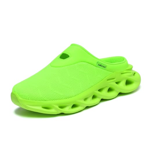 Jakcuz Men Slip On Mules Lightweight Open Back Sneakers Breathable Walking Shoes2