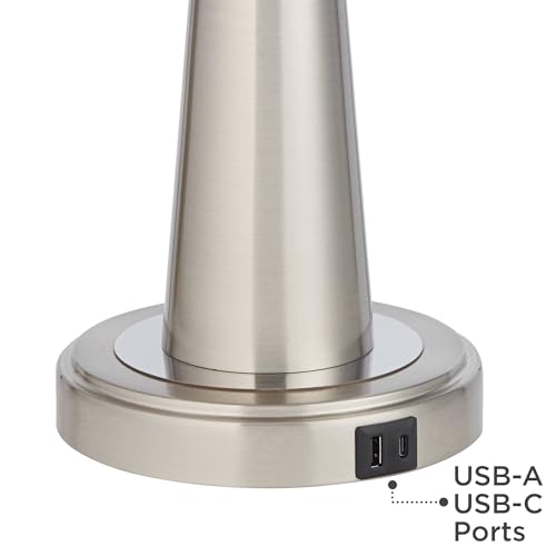 Par de lámparas de mesa USB modernas 23 pulg gris miniatura 5