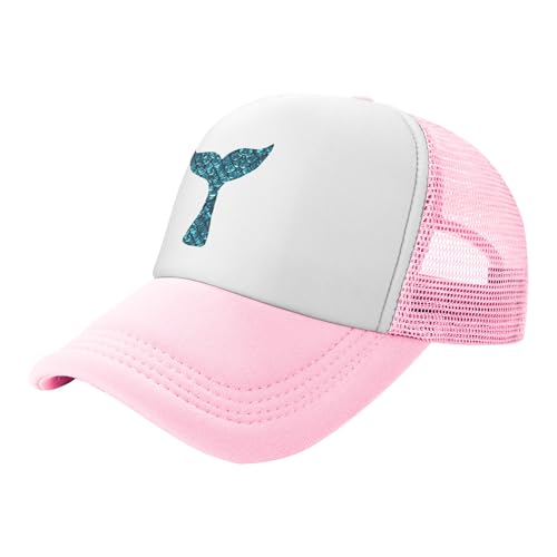 Mermaid Tail Scales Lightweight Mesh Baseball Hat Fishing Sun Cap Outdoor Casual Cap Pink
