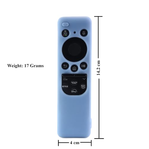Image of Silicone TV Remote Cover Compatible with Samsung Smart TV Remote 2023 BN59-01432G BN59-01432A (Samsung Smart TV 2023 Model Solar Remote Cover - Style 4, Luminous Blue - Style 4)