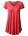URBANCLEO Womens V-Neck eLong Tunic Top Mini T-shirt Dress CORAL 3XLARGE