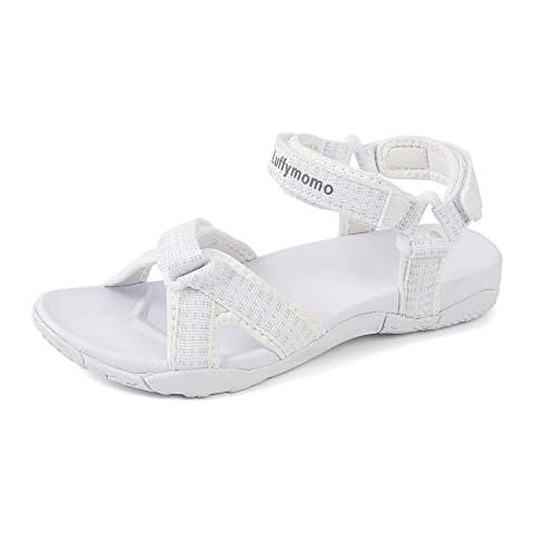 Luffymomo Womens Hiking Sandals Walking Sport Athtletic Webbing Sandals(11 M US White) Cover