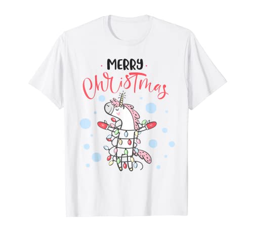 Costume di unicorno di Natale Luci di Natale Bambini Adulti Maglietta
